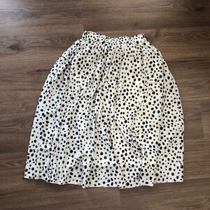 White Polka Dot Poodle Skirt A-Line Size Med MIDI Retro Pin Up Flare Style